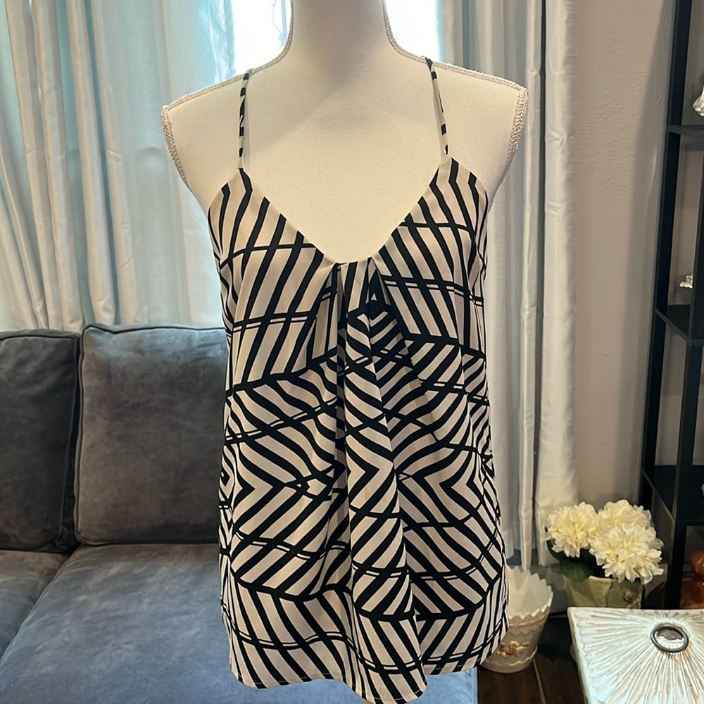 Greylin Black & Beige Top. Great for this warm weather. Adjustable straps Sm